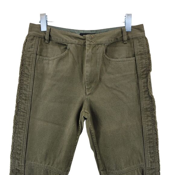 Isabel Marant "Jessie" Olive Green Crop Pants Lace Up Size 40 8 10 US Military - Picture 4 of 13